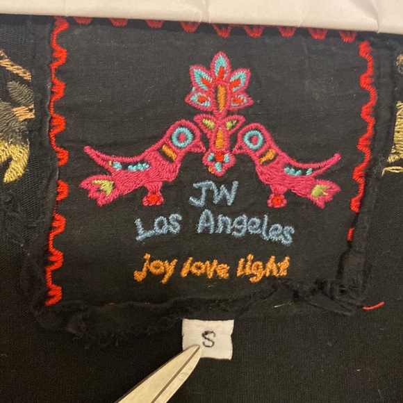 Johnny Was Embroidered Long Sleeve Black Dress - Picture 5 of 6